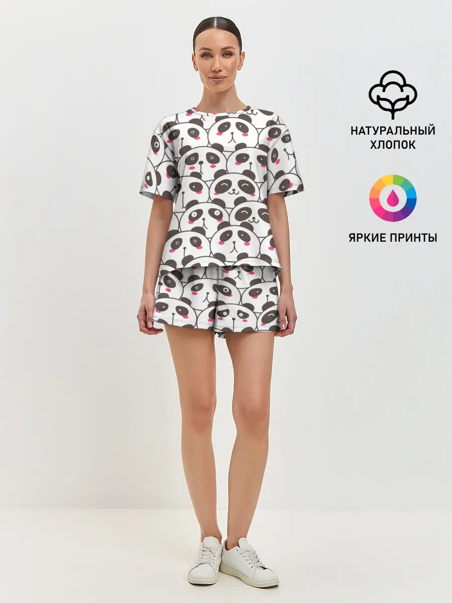Женская пижама с шортами / Панд много не бывает