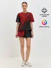 Женская пижама с шортами / Красное чёрное 3D