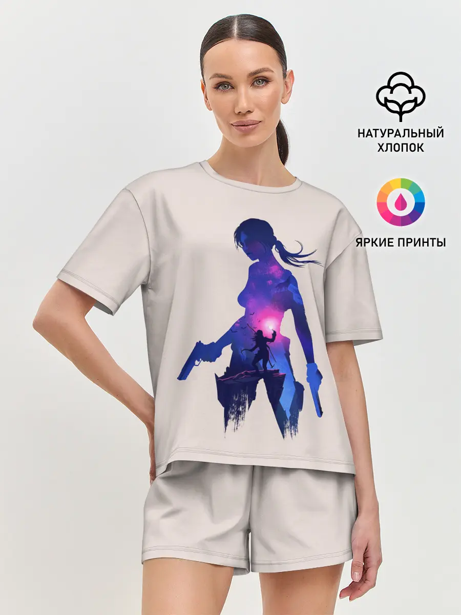 Женская пижама с шортами / Лара с оружием