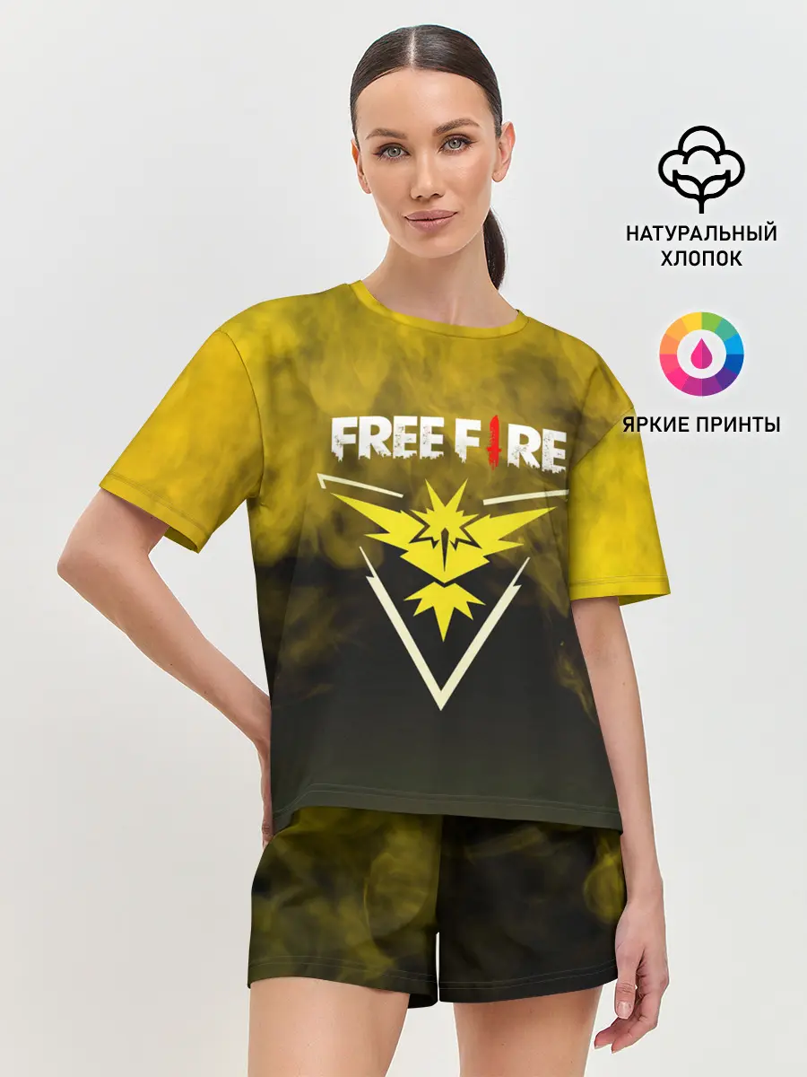 Женская пижама с шортами / FREEFIRE | YELLOW SMOKE