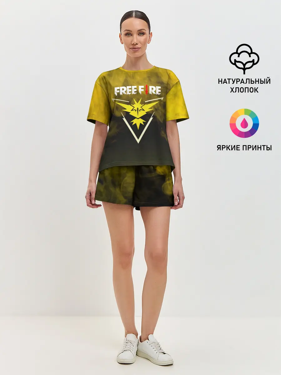 Женская пижама с шортами / FREEFIRE | YELLOW SMOKE