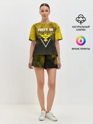 Женская пижама с шортами / FREEFIRE | YELLOW SMOKE