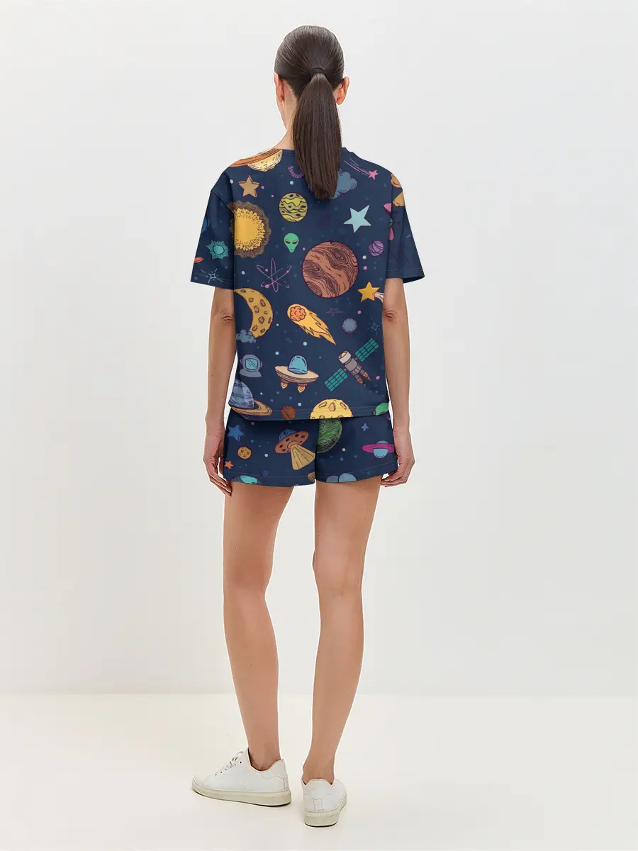 Женская пижама с шортами / Космический мир