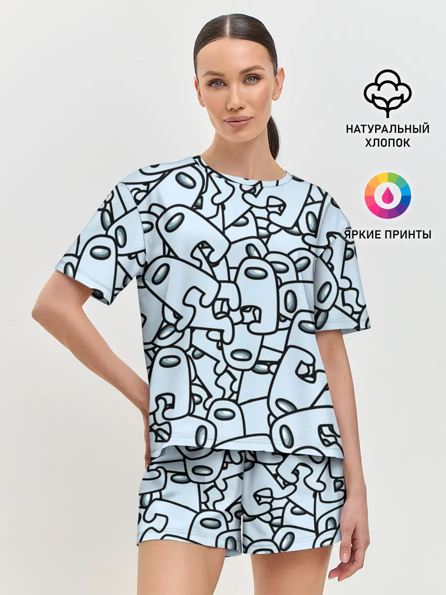 Женская пижама с шортами / among us mem
