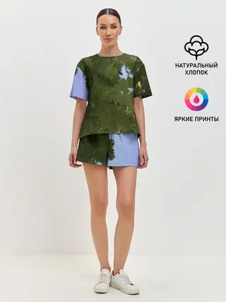 Женская пижама с шортами / Летние дубы