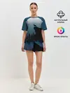 Женская пижама с шортами / ВОЛК И ЛУНА 3D