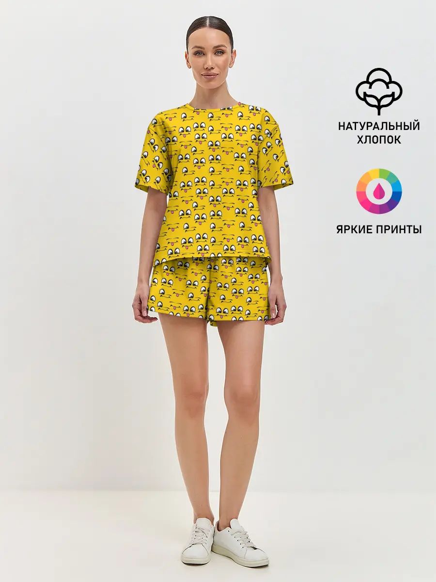 Женская пижама с шортами / Рожицы