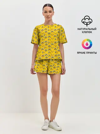 Женская пижама с шортами / Рожицы