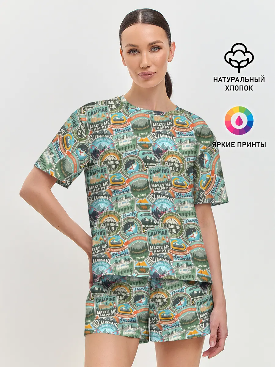 Женская пижама с шортами / Альпинизм