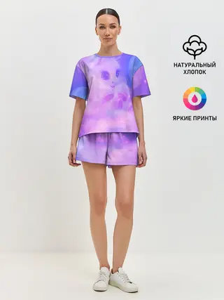 Женская пижама с шортами / Пони в облаках