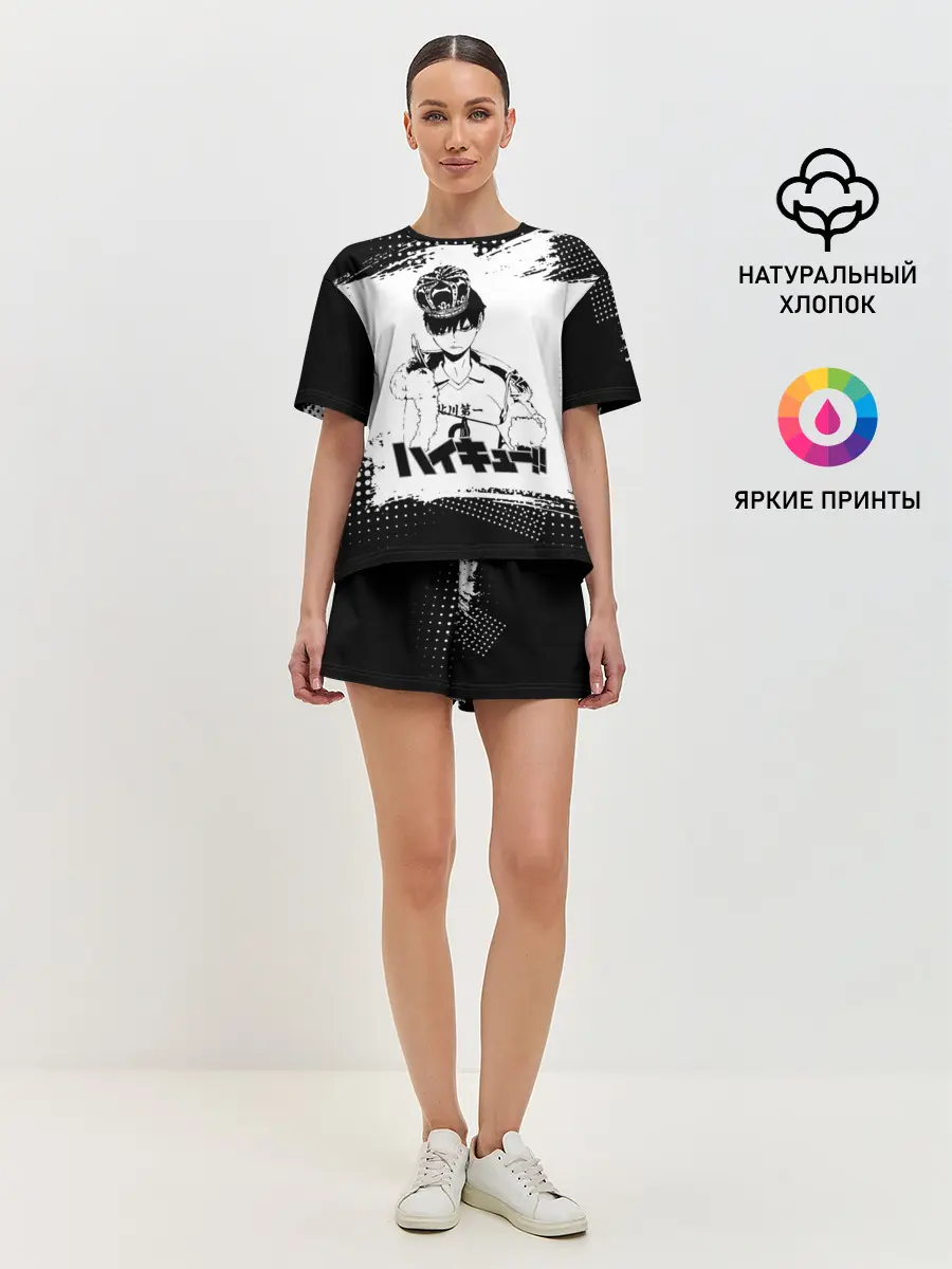 Женская пижама с шортами / Тобио Кагеяма корона Haikyuu!!