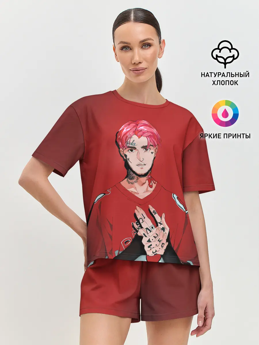 Женская пижама с шортами / Red Lil Peep
