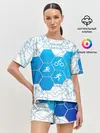 Женская пижама с шортами / Плыви, Крути, Беги