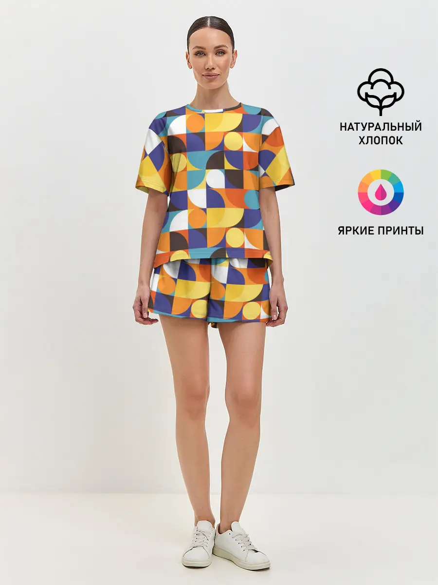 Женская пижама с шортами / Геометрия
