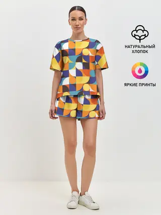 Женская пижама с шортами / Геометрия