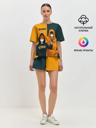 Женская пижама с шортами / Хината и Кагеяма из Карасуно