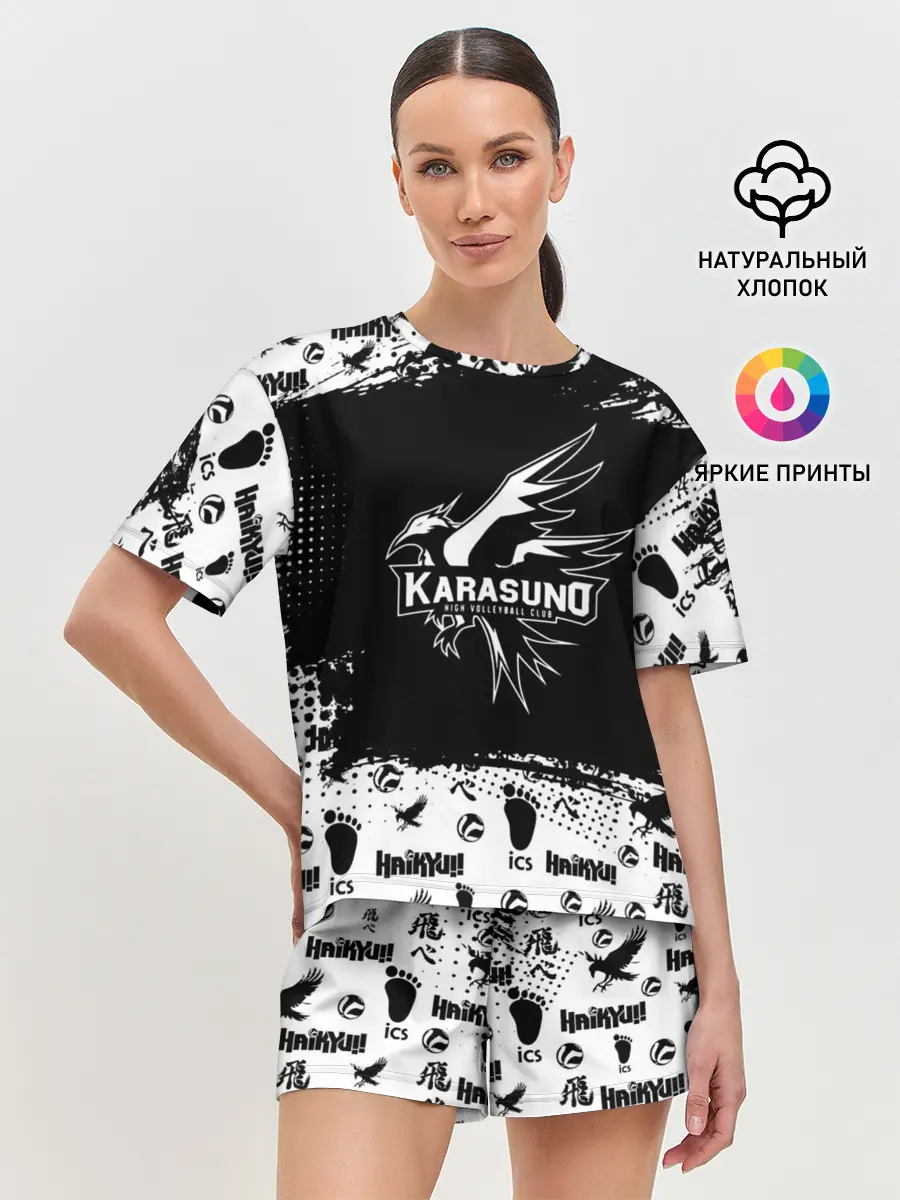 Женская пижама с шортами / Старшая школа Карасуно