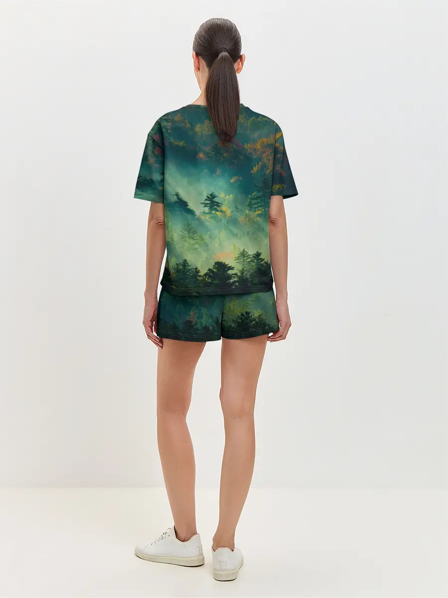 Женская пижама с шортами / ПРИРОДА МОЙ ХРАМ