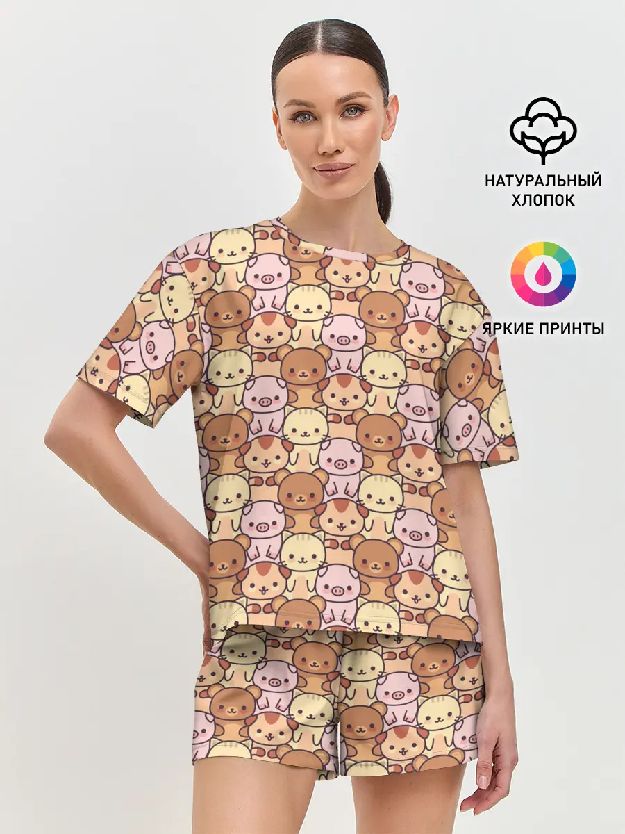 Женская пижама с шортами / Animals