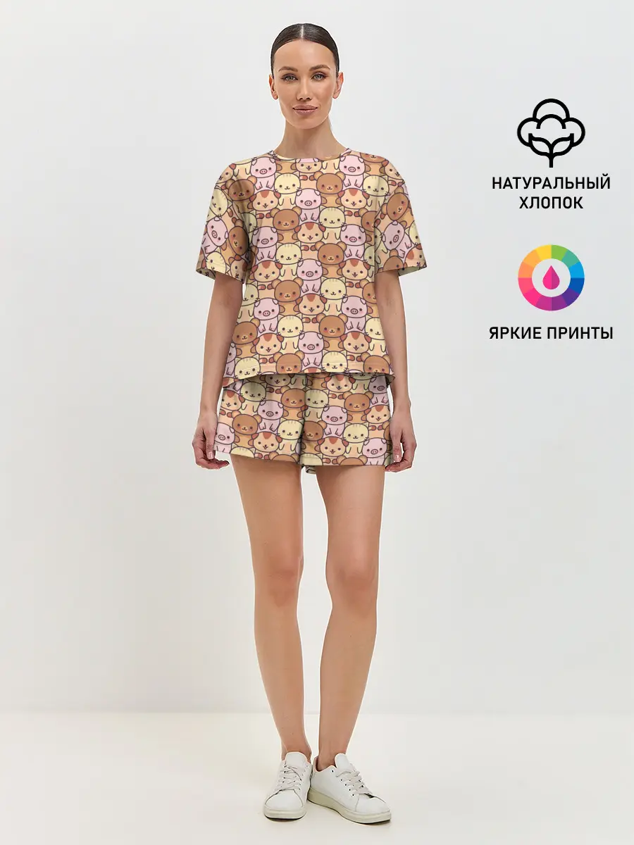 Женская пижама с шортами / Animals