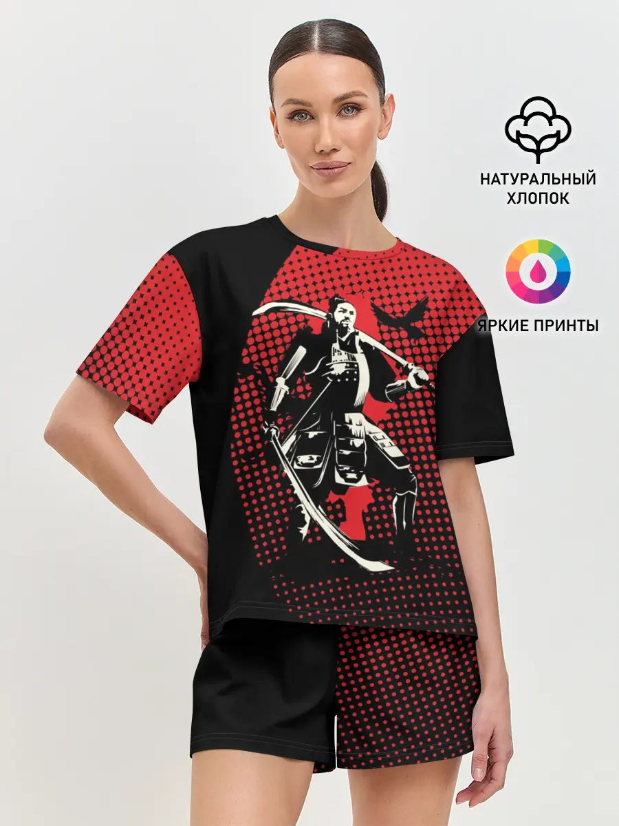 Женская пижама с шортами / Самурай