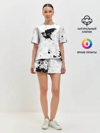 Женская пижама с шортами / Лозунг Карасуно ворон Haikyu!!