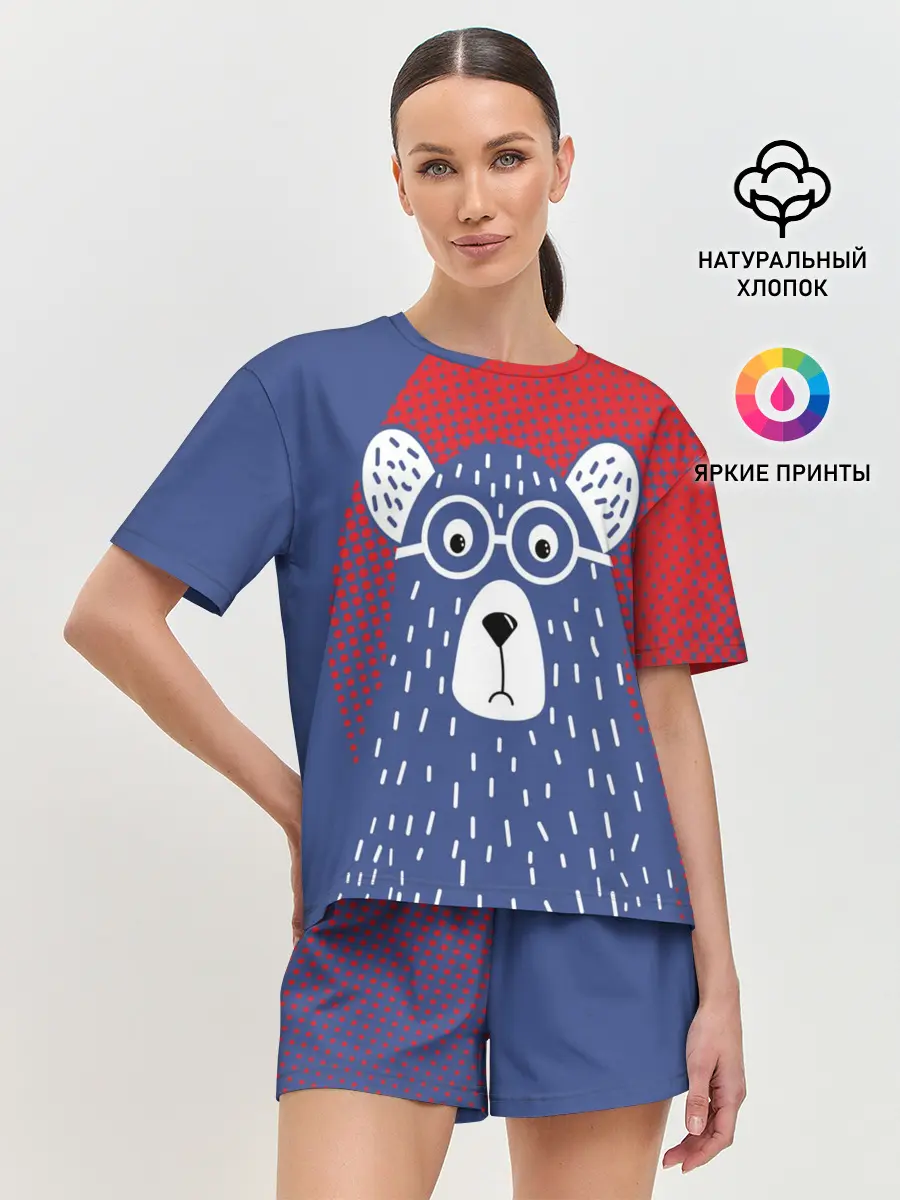 Женская пижама с шортами / Медведь