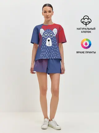 Женская пижама с шортами / Медведь