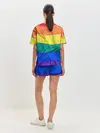 Женская пижама с шортами / Радуга - мятая ткань полотно