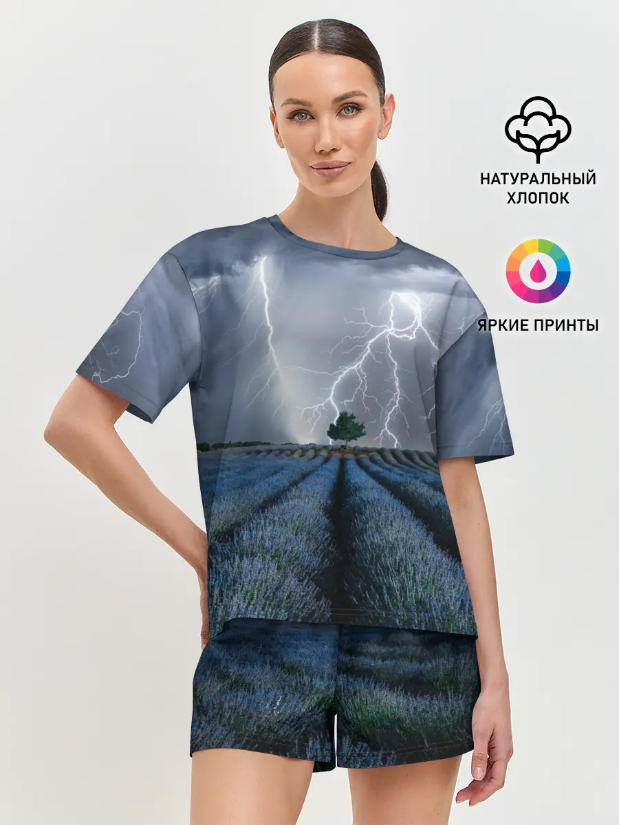 Женская пижама с шортами / Молнии