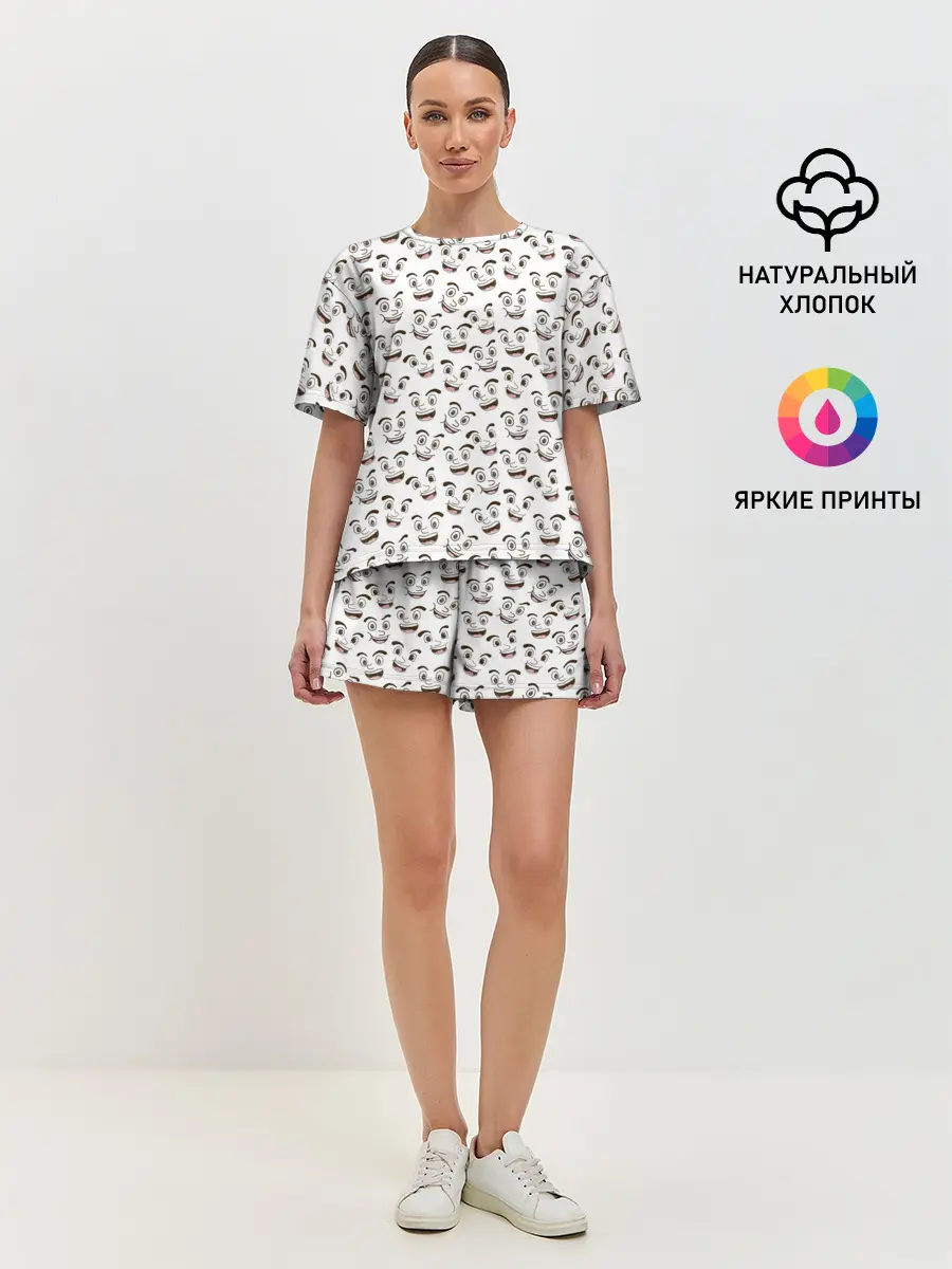 Женская пижама с шортами / Рожицы