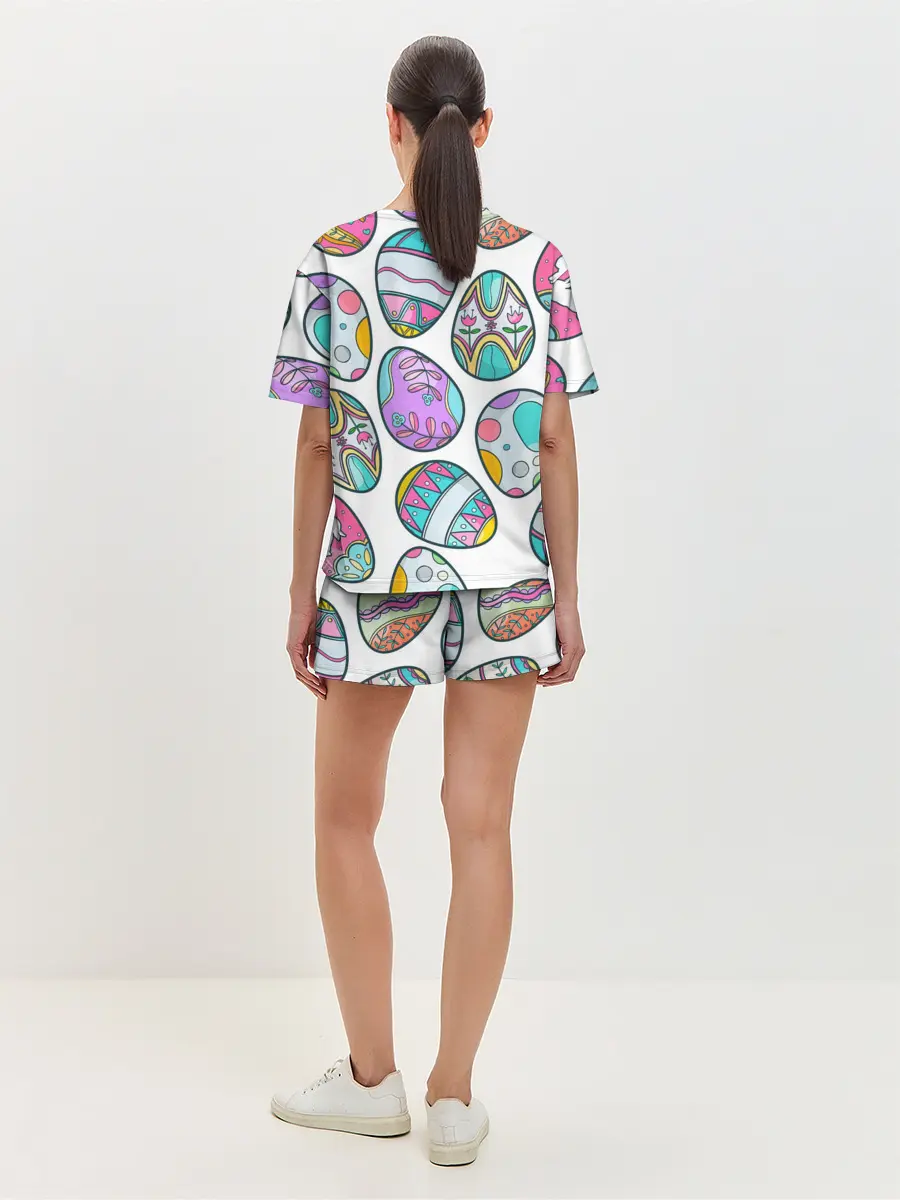 Женская пижама с шортами / Пасхальные яйца