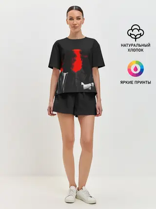 Женская пижама с шортами / Дымится голова