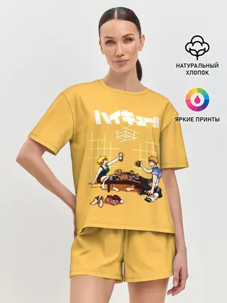 Женская пижама с шортами / Ужин Натсу и Шоё Хината Haikyu!!