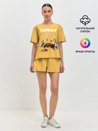 Женская пижама с шортами / Ужин Натсу и Шоё Хината Haikyu!!