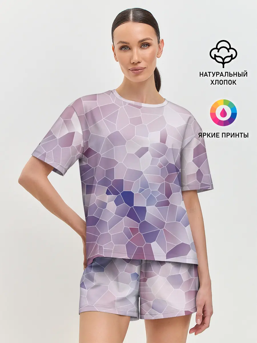 Женская пижама с шортами / Узор Мозаика