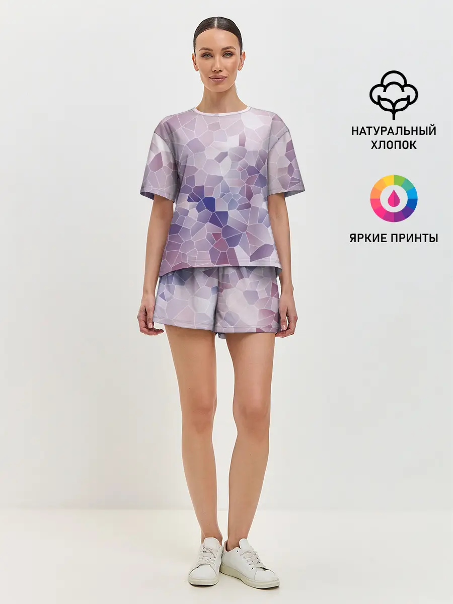 Женская пижама с шортами / Узор Мозаика