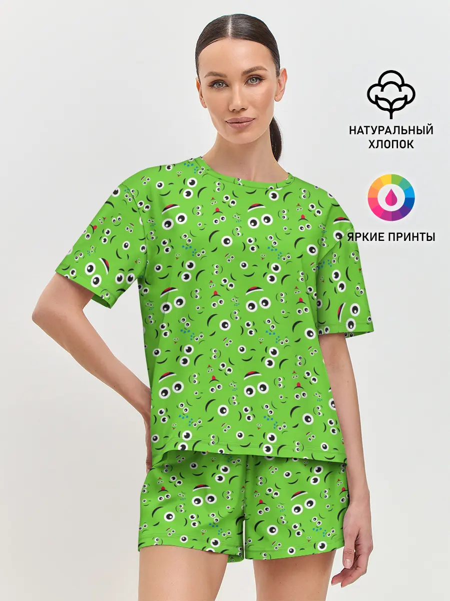 Женская пижама с шортами / Мультяшные Лица