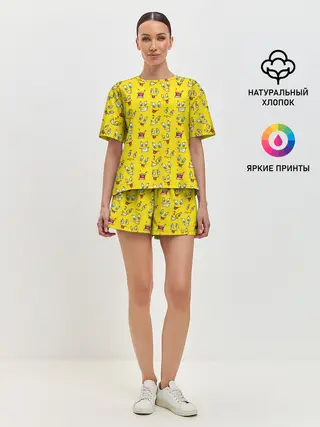 Женская пижама с шортами / Забавные Лица