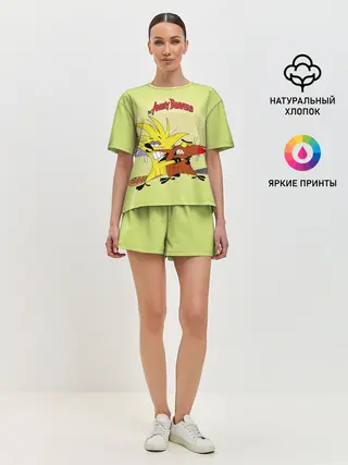 Женская пижама с шортами / Крутые бобры