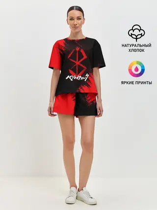Женская пижама с шортами / БЕРСЕРК лого и надпись