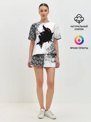 Женская пижама с шортами / БЕРСЕРК подтеки