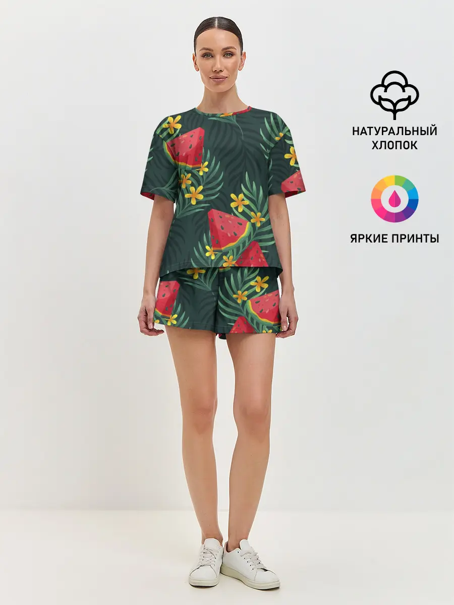 Женская пижама с шортами / Арзуб и папоротник