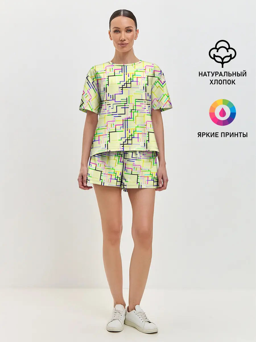 Женская пижама с шортами / Geometric Color
