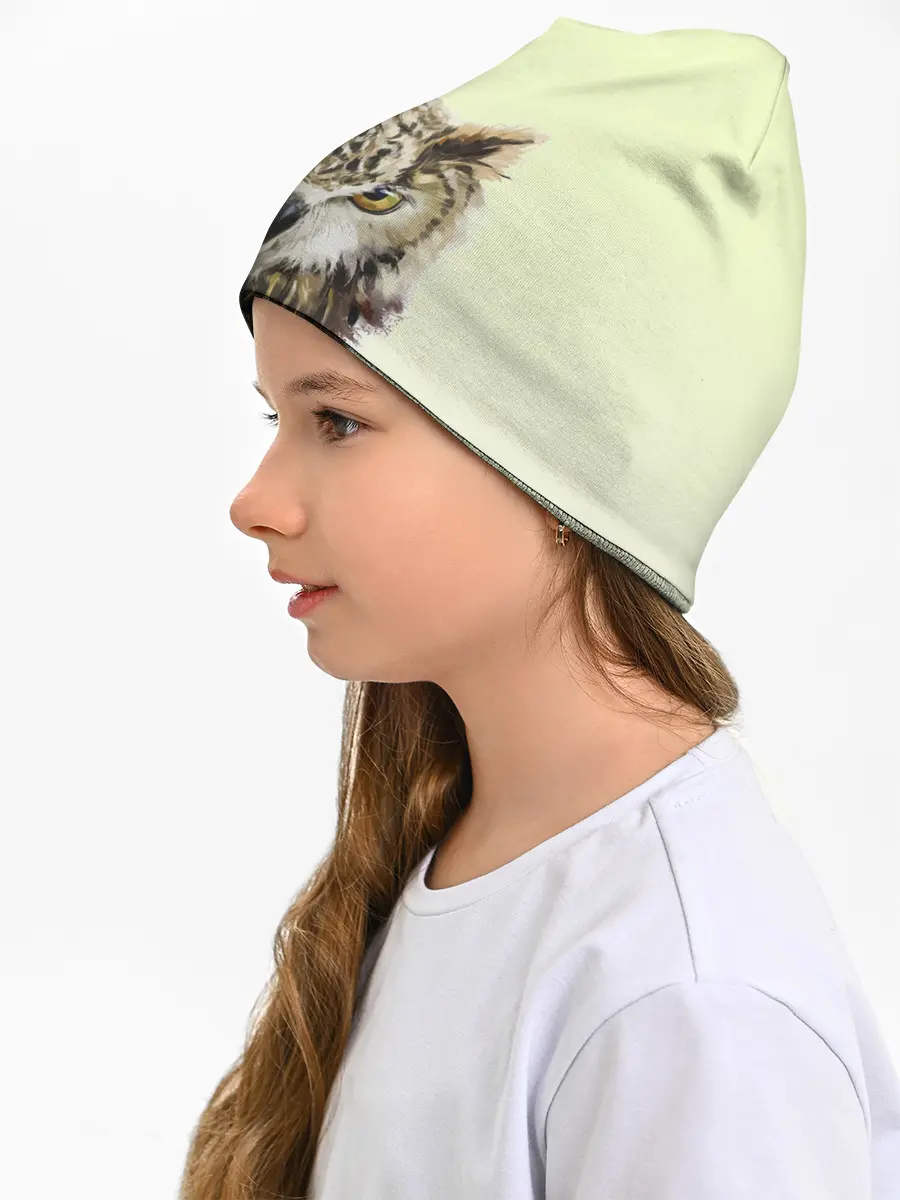 Детская шапка / арт сова яркая