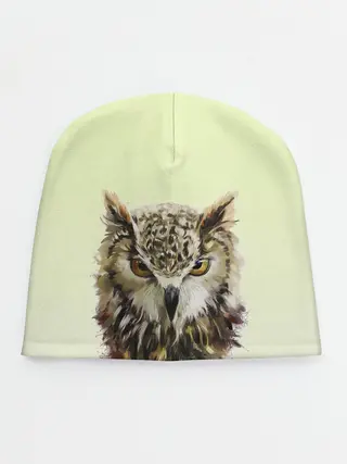 Детская шапка / арт сова яркая
