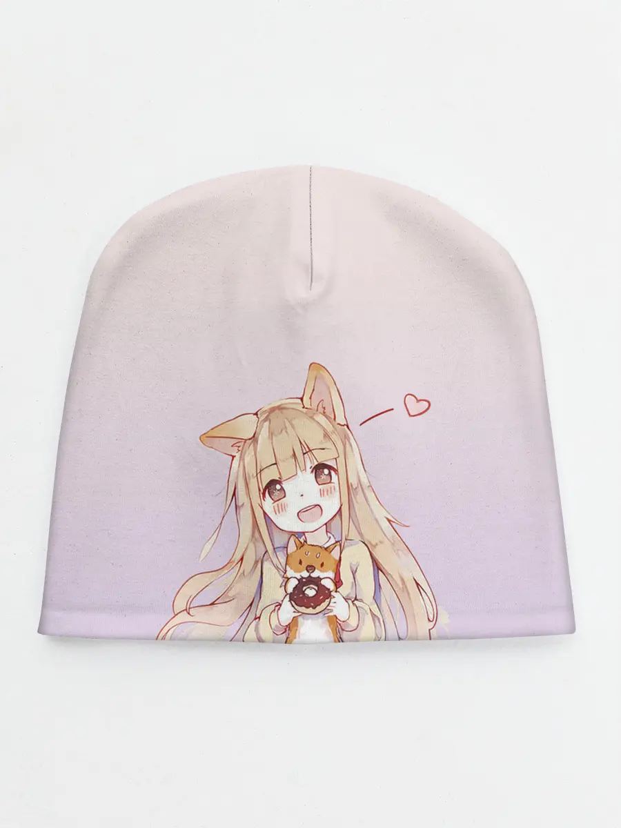 Детская шапка / малышка чиби пончик лис