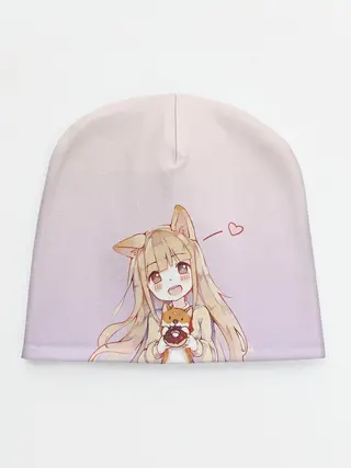 Детская шапка / малышка чиби пончик лис