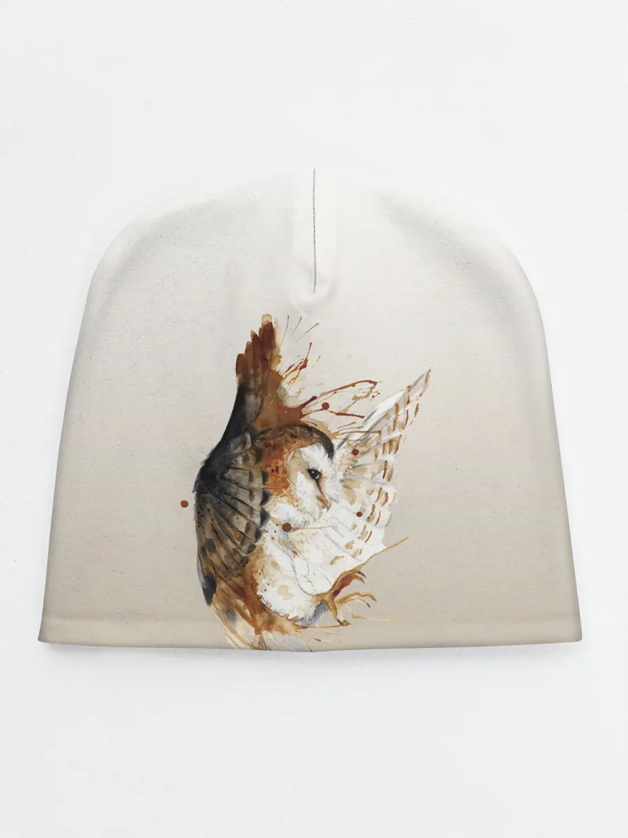 Детская шапка / летящая сова рисунок