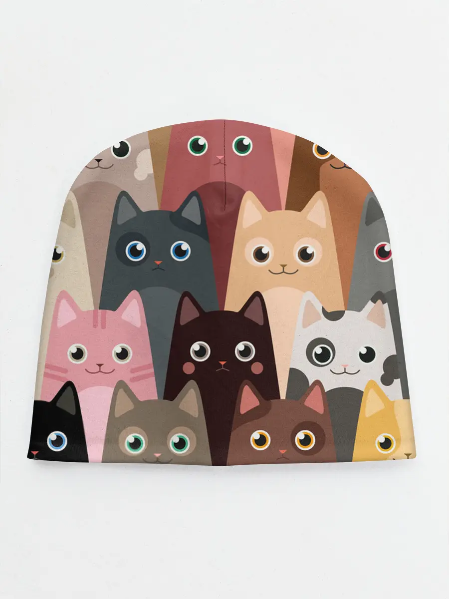 Детская шапка / Котики мультяшные